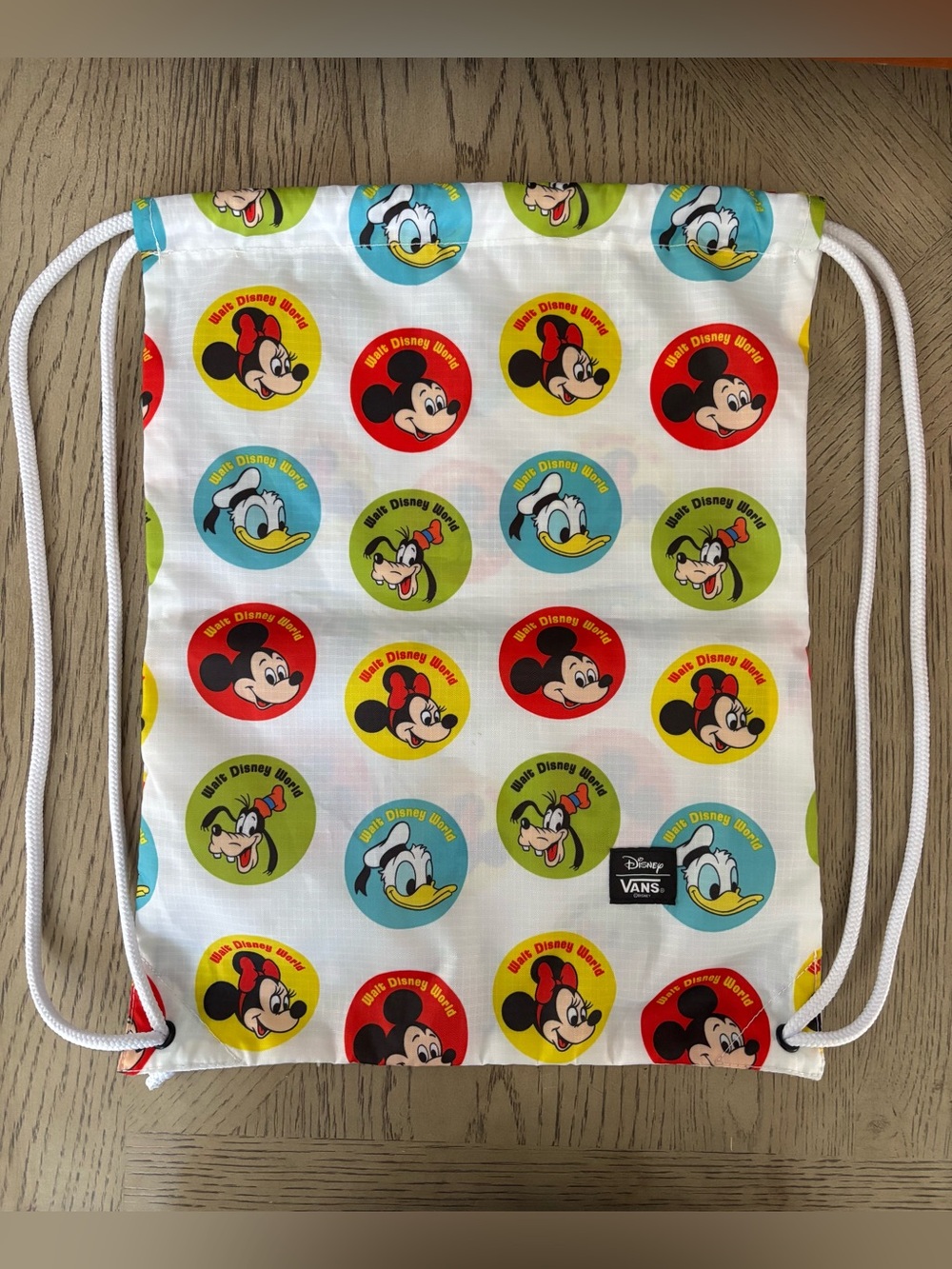 Disney x Vans Walt Disney World Drawstring Backpack Retro Character Print Bag